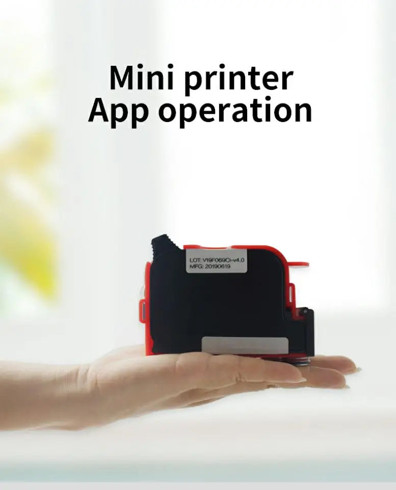 12.7 mm Printing Height Mini Handheld Bottle Inkjet Printer