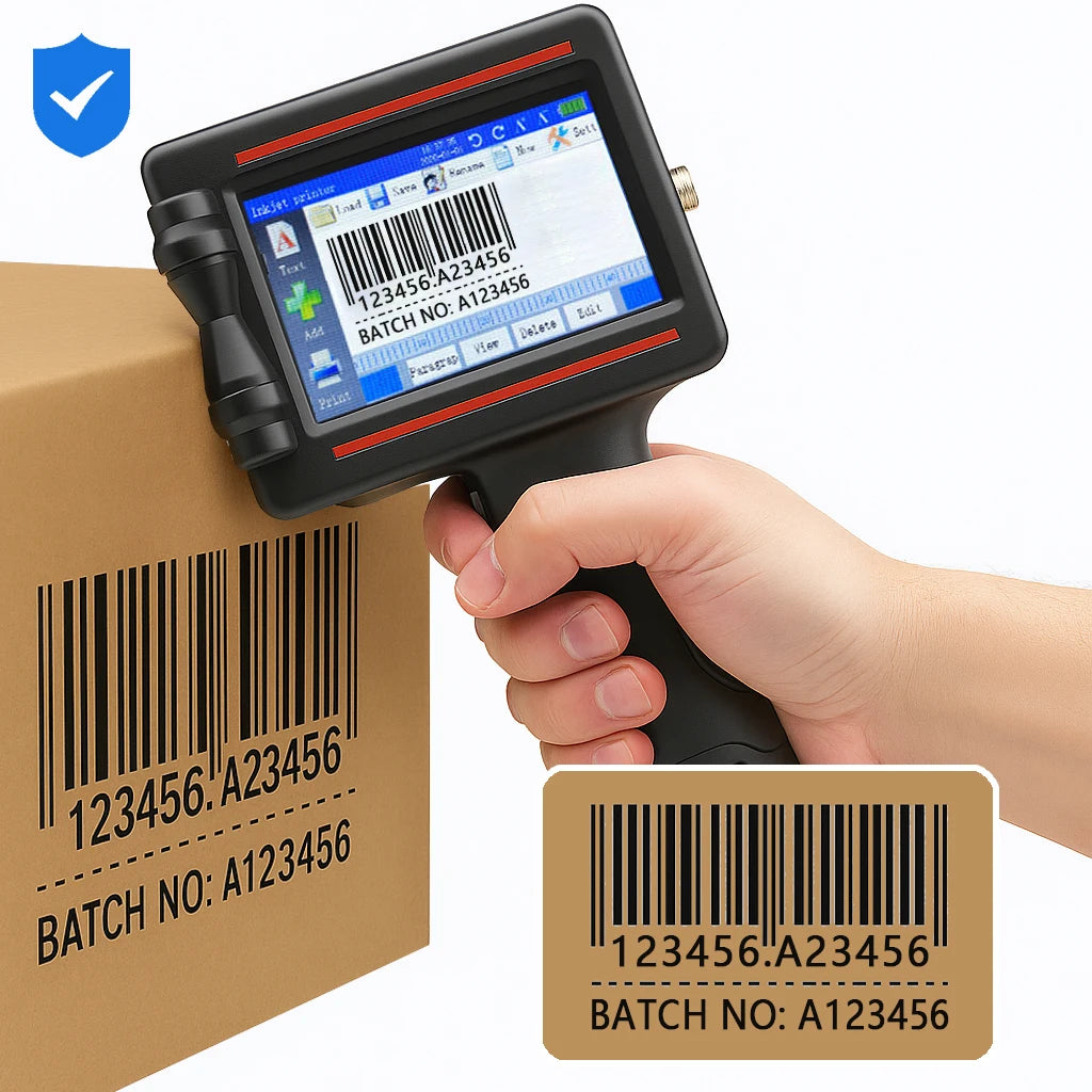 INCODE Handheld Date Coding Inkjet Marking Machine Fast Dry Metal Ink Manual Batch Number Printer New Condition 1-Year Warranty