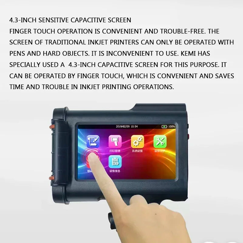 2025 M2 handheld portable touch screen inkjet printer smart coder food plastic bag carton production date printing