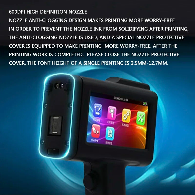 2025 M2 handheld portable touch screen inkjet printer smart coder food plastic bag carton production date printing